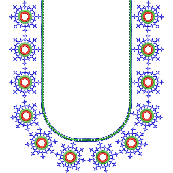 Blouse Design No :MSM - 224 - Mirror Work, Simple Border, U Shape