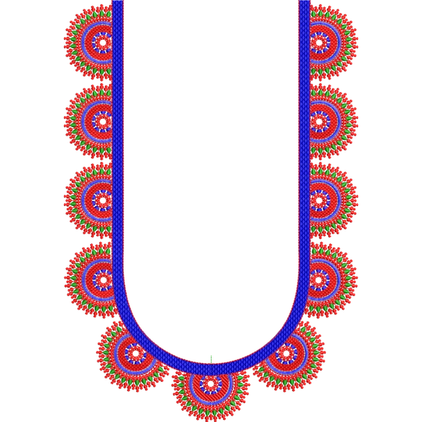 Blouse Design No :MSM - 233 - Border With Butta, U Shape