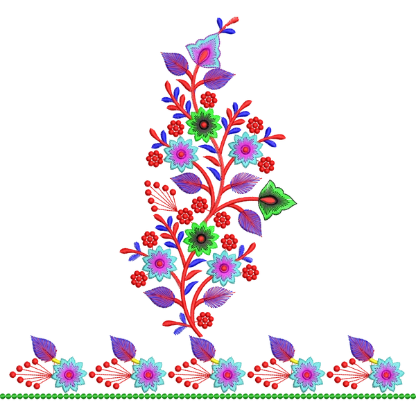 Blouse Design No :MSM - 235 - U Shape, Border With Butta