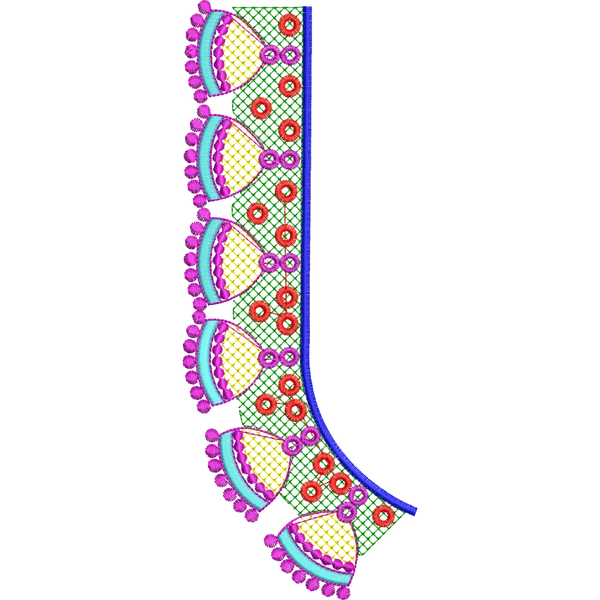 Blouse Design No :MSM - 239 - U Shape, Border With Butta