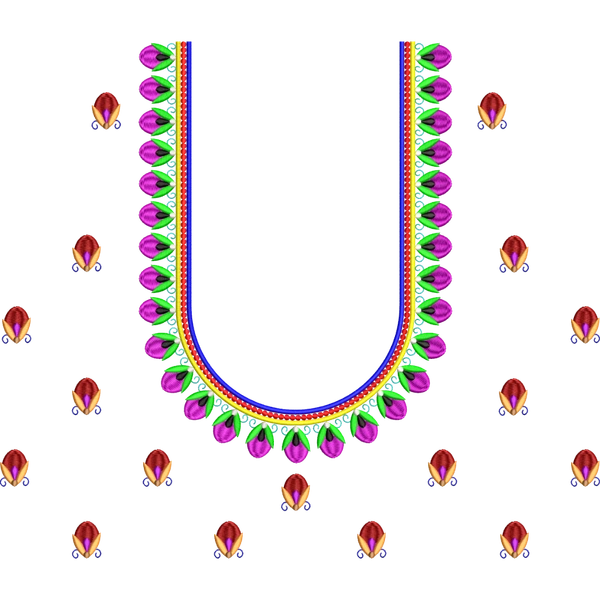 Blouse Design No :MSM - 241/2 - Simple Border, U Shape