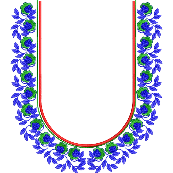 Blouse Design No :MSM - 249 - Border With Butta, U Shape