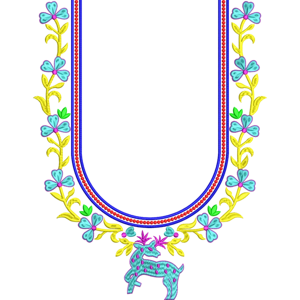 Blouse Design No :MSM - 250 - U Shape, Border With Butta