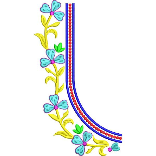 Blouse Design No :MSM - 250 - U Shape, Border With Butta