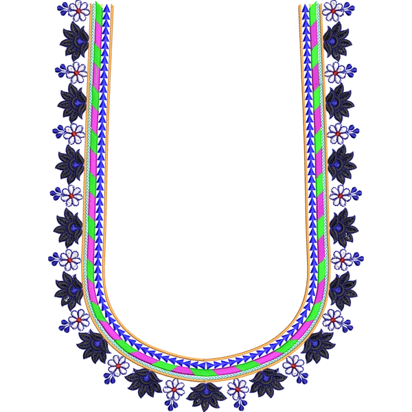 Blouse Design No :MSM - 254 - U Shape, Border With Butta