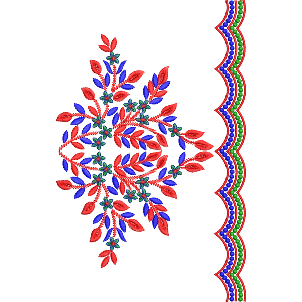 Blouse Design No :MSM - 255 - U Shape, Border With Butta