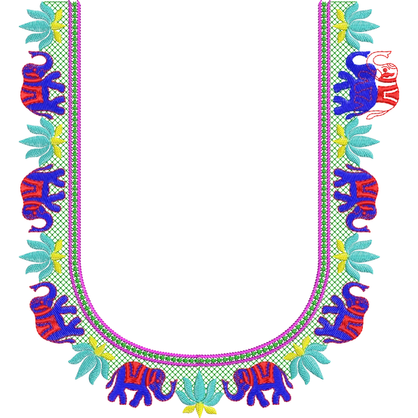 Blouse Design No :MSM - 256 - U Shape, Simple Border