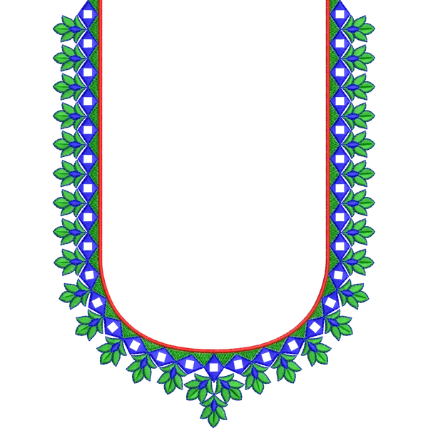 Blouse Design No :MSM - 268 - U Shape, Mirror Work, Simple Border