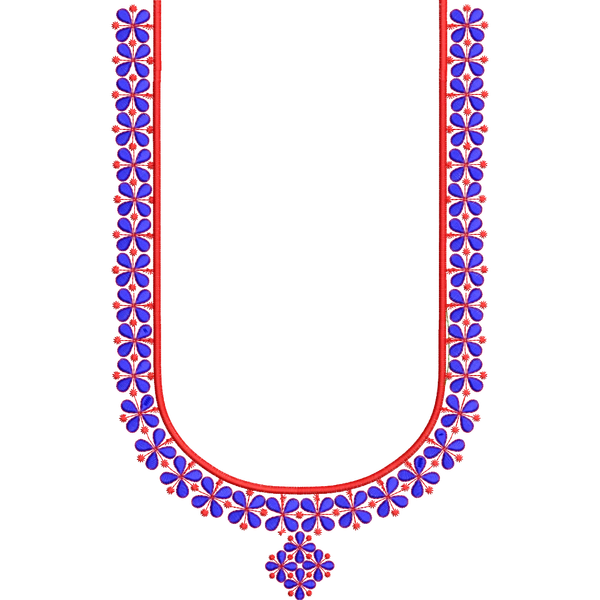 Blouse Design No :MSM - 270 - Border With Butta, U Shape