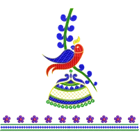 Blouse Design No :MSM - 272 - Border With Butta, U Shape