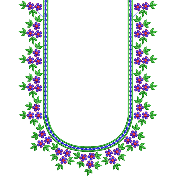 Blouse Design No :MSM - 288 - Simple Border, U Shape