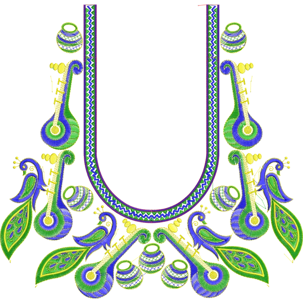 Blouse Design No :MSM - 310 - U Shape, Border With Butta