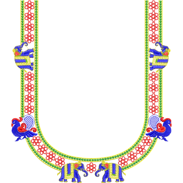 Blouse Design No :MSM - 324 - U Shape, Border With Butta