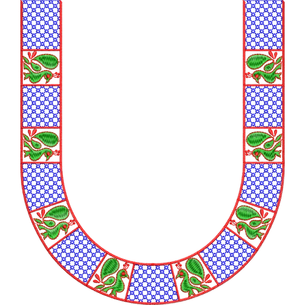 Blouse Design No :MSM - 325 - Simple Border, U Shape
