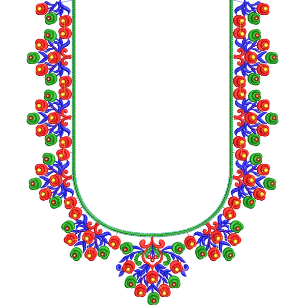 Blouse Design No :MSM - 327 - U Shape, Border With Butta