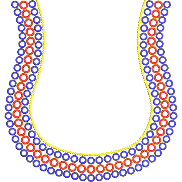 Blouse Design No :MSM - 328 - Pot Neck, Mirror Work, Simple Border