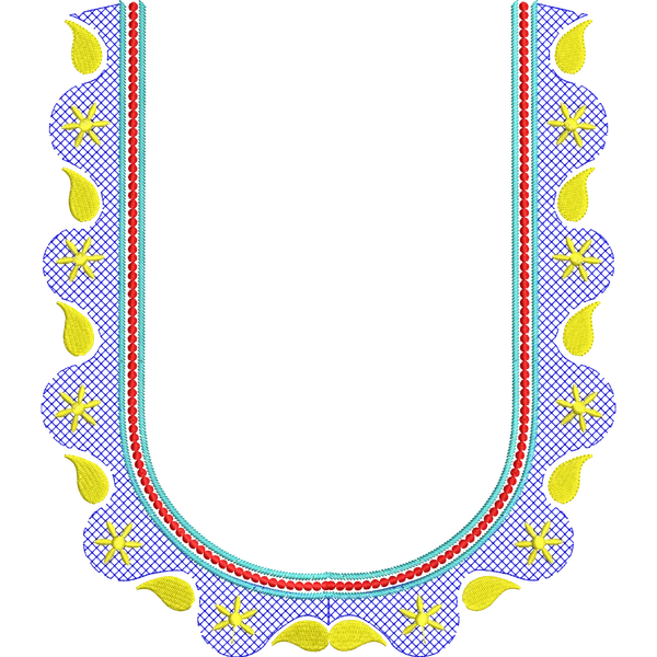 Blouse Design No :MSM - 333 - Simple Border, U Shape