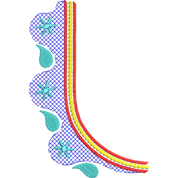 Blouse Design No :MSM - 333 - Simple Border, U Shape