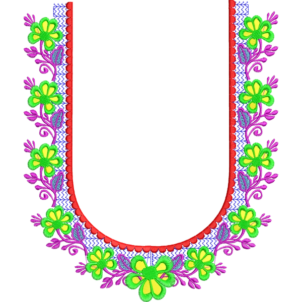 Blouse Design No :MSM - 334 - Simple Border, U Shape