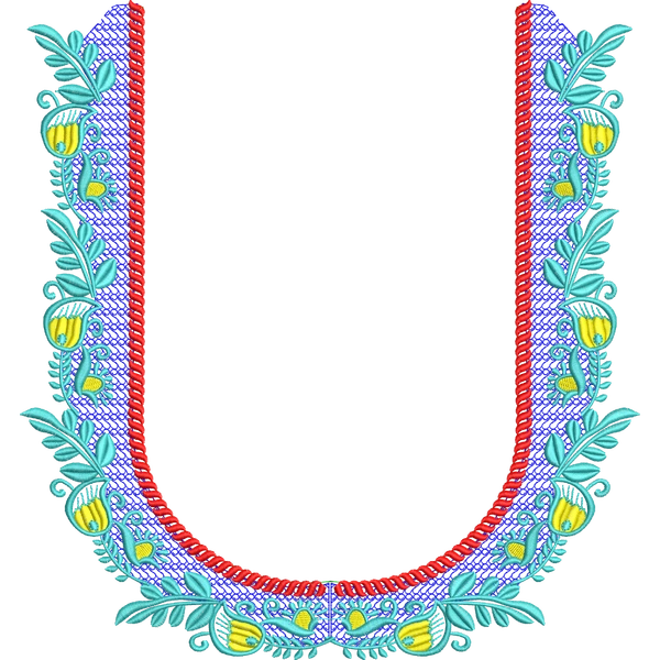 Blouse Design No :MSM - 335 - Simple Border, U Shape