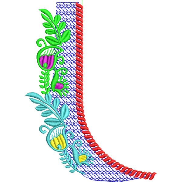 Blouse Design No :MSM - 335 - Simple Border, U Shape