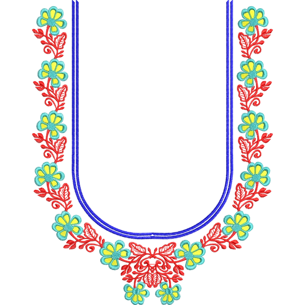 Blouse Design No :MSM - 336 - Simple Border, U Shape