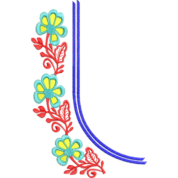 Blouse Design No :MSM - 336 - Simple Border, U Shape