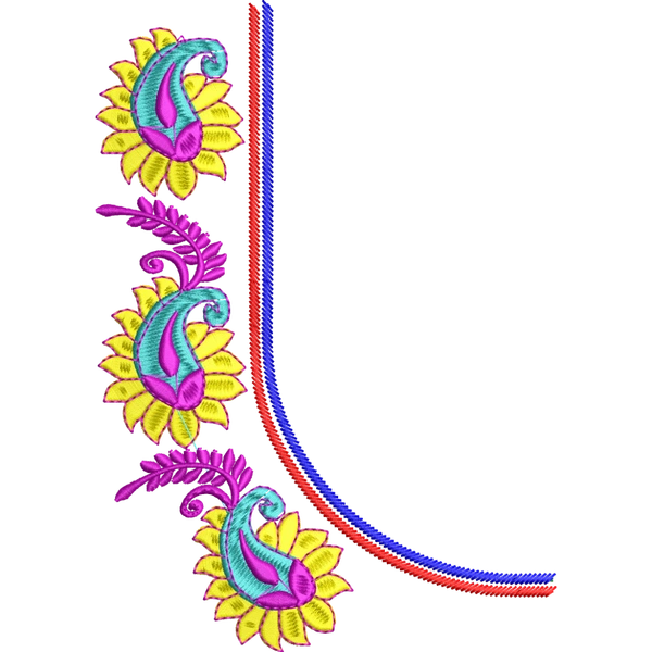 Blouse Design No :MSM - 337 - U Shape, Simple Border