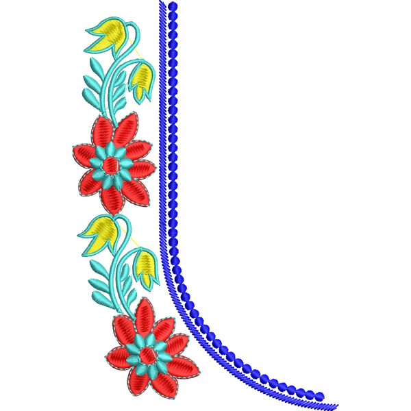 Blouse Design No :MSM - 338 - U Shape, Simple Border
