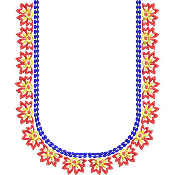 Blouse Design No :MSM - 341 - U Shape, Simple Border
