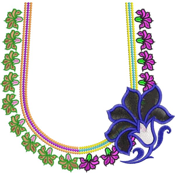 Blouse Design No :MSM - 343 - Simple Border, U Shape