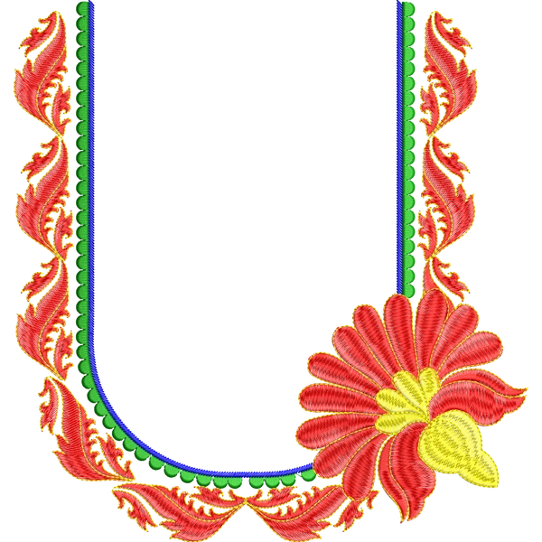 Blouse Design No :MSM - 345 - Simple Border, U Shape