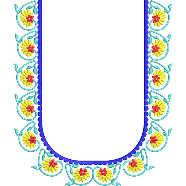 Blouse Design No :MSM - 346 - Simple Border, U Shape