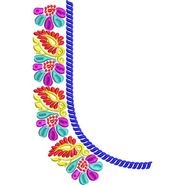 Blouse Design No :MSM - 347 - Simple Border, U Shape