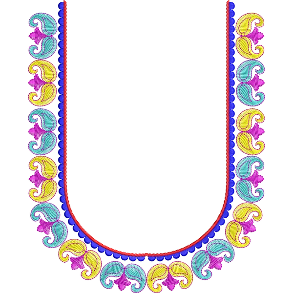 Blouse Design No :MSM - 350 - U Shape, Simple Border