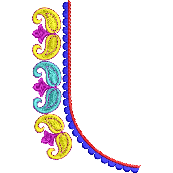 Blouse Design No :MSM - 350 - U Shape, Simple Border