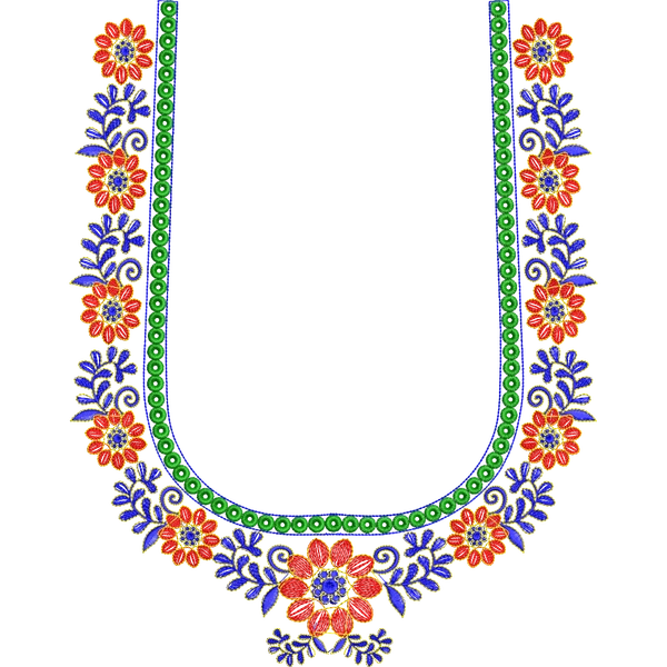 Blouse Design No :MSM - 351 - Simple Border, U Shape