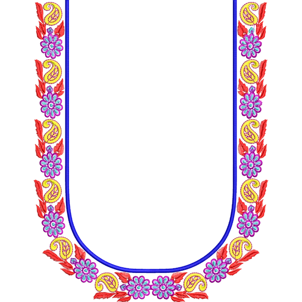 Blouse Design No :MSM - 354 - Simple Border, U Shape