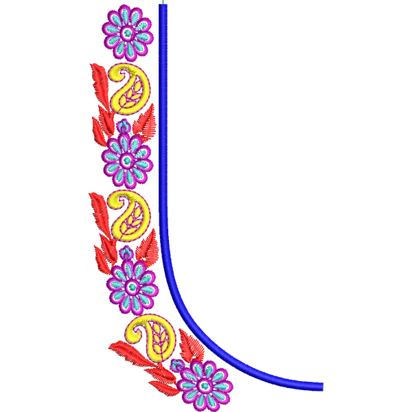 Blouse Design No :MSM - 354 - Simple Border, U Shape