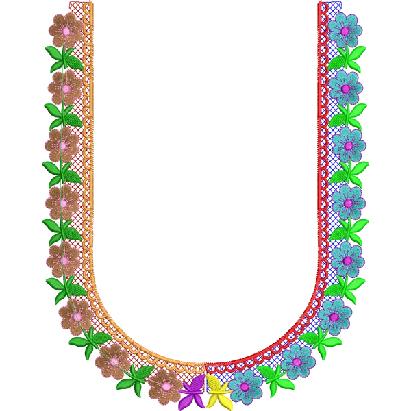 Blouse Design No :MSM - 361 - Simple Border, U Shape