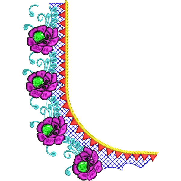 Blouse Design No :MSM - 364 - U Shape, Simple Border