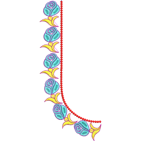 Blouse Design No :MSM - 366 - Simple Border, U Shape