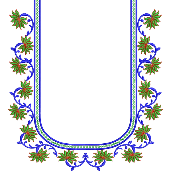 Blouse Design No :MSM - 372 - Simple Border, U Shape
