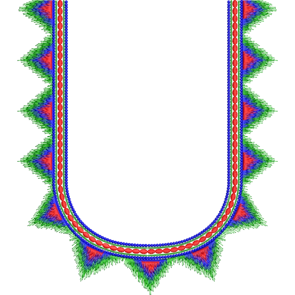 Blouse Design No :MSM - 385 - Simple Border, U Shape
