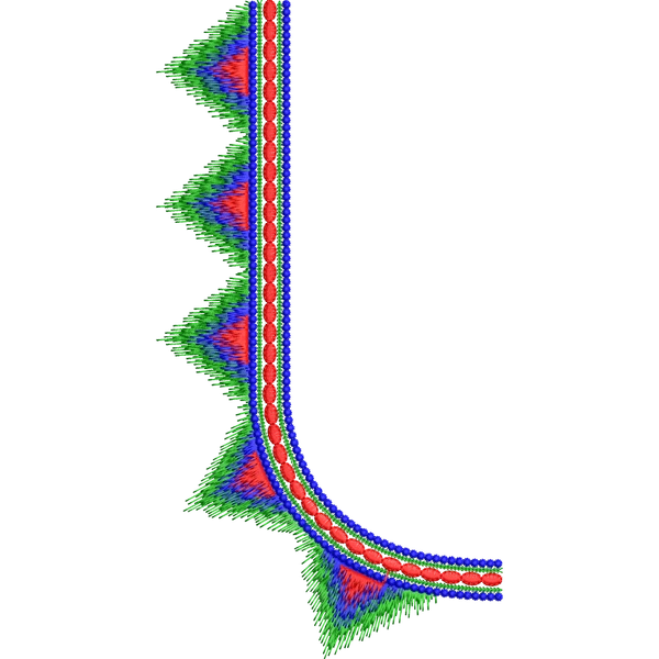 Blouse Design No :MSM - 385 - Simple Border, U Shape