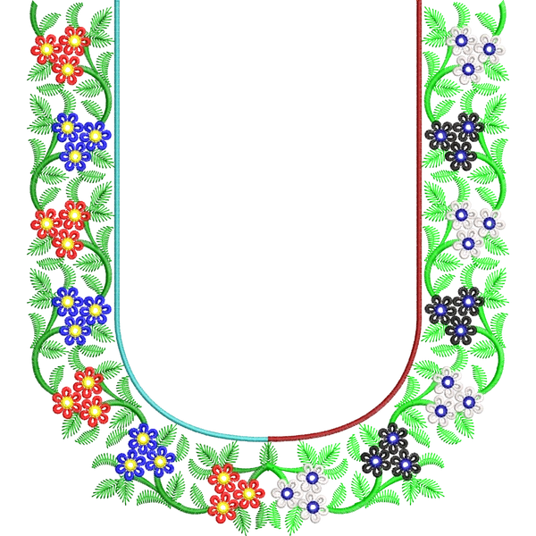 Blouse Design No :MSM - 389 - Simple Border, U Shape