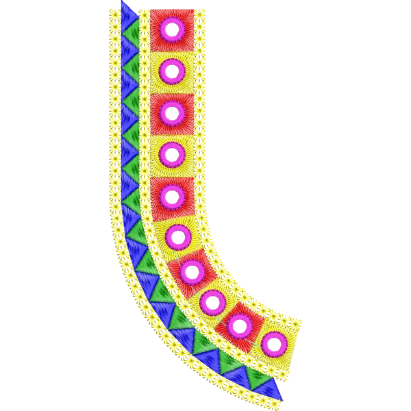 Blouse Design No :MSM - 397 - Mirror Work, Simple Border, U Shape