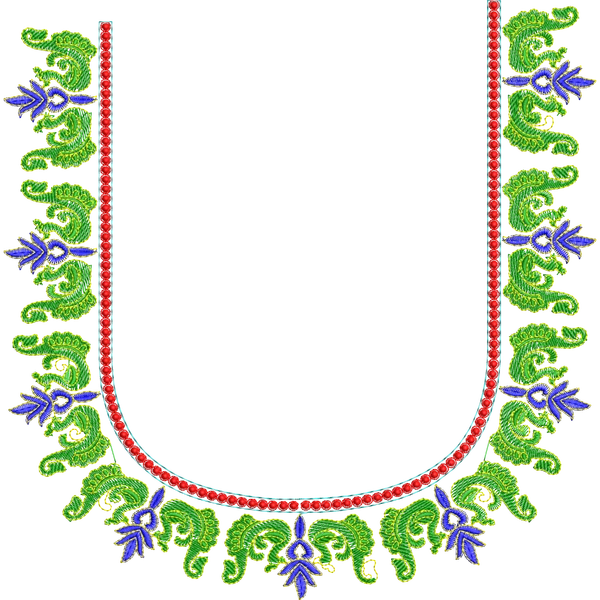 Blouse Design No :MSM - 410 - Simple Border, U Shape