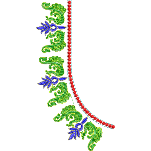 Blouse Design No :MSM - 410 - Simple Border, U Shape