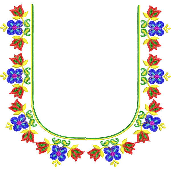 Blouse Design No :MSM - 412 - Simple Border, U Shape